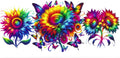 Rainbow Sunflowers